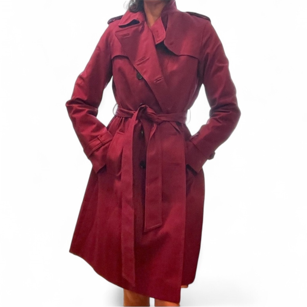 Hobbs of London Vibrant Pink Trench Coat Size 8/M $400 - Picture 3 of 12